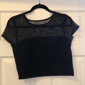 Black crop top with mesh top